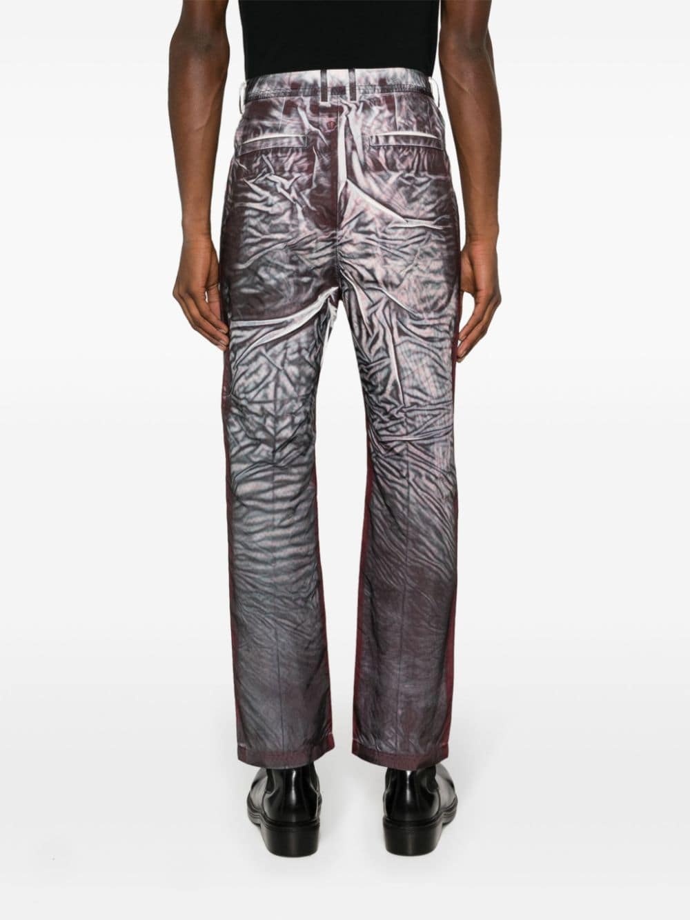 abstract-print drop-crotch trousers - 4