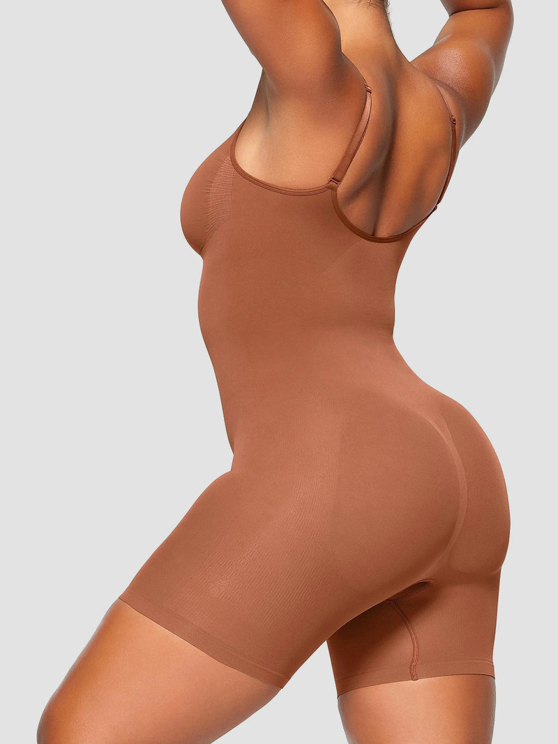 Women's Seamless Sculpt Mid Thigh Bodysuit - Bronze 4