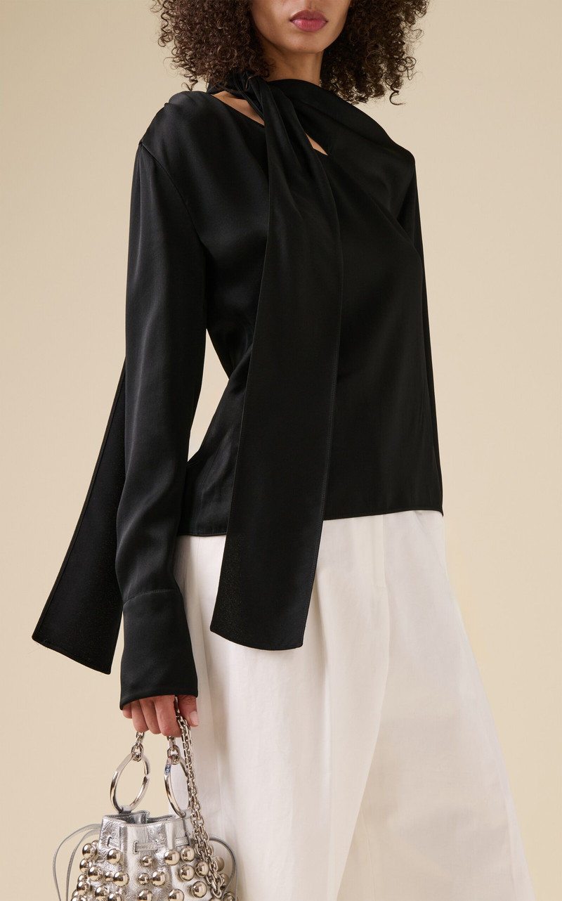 Givenchy Bow Draped Top black outlook