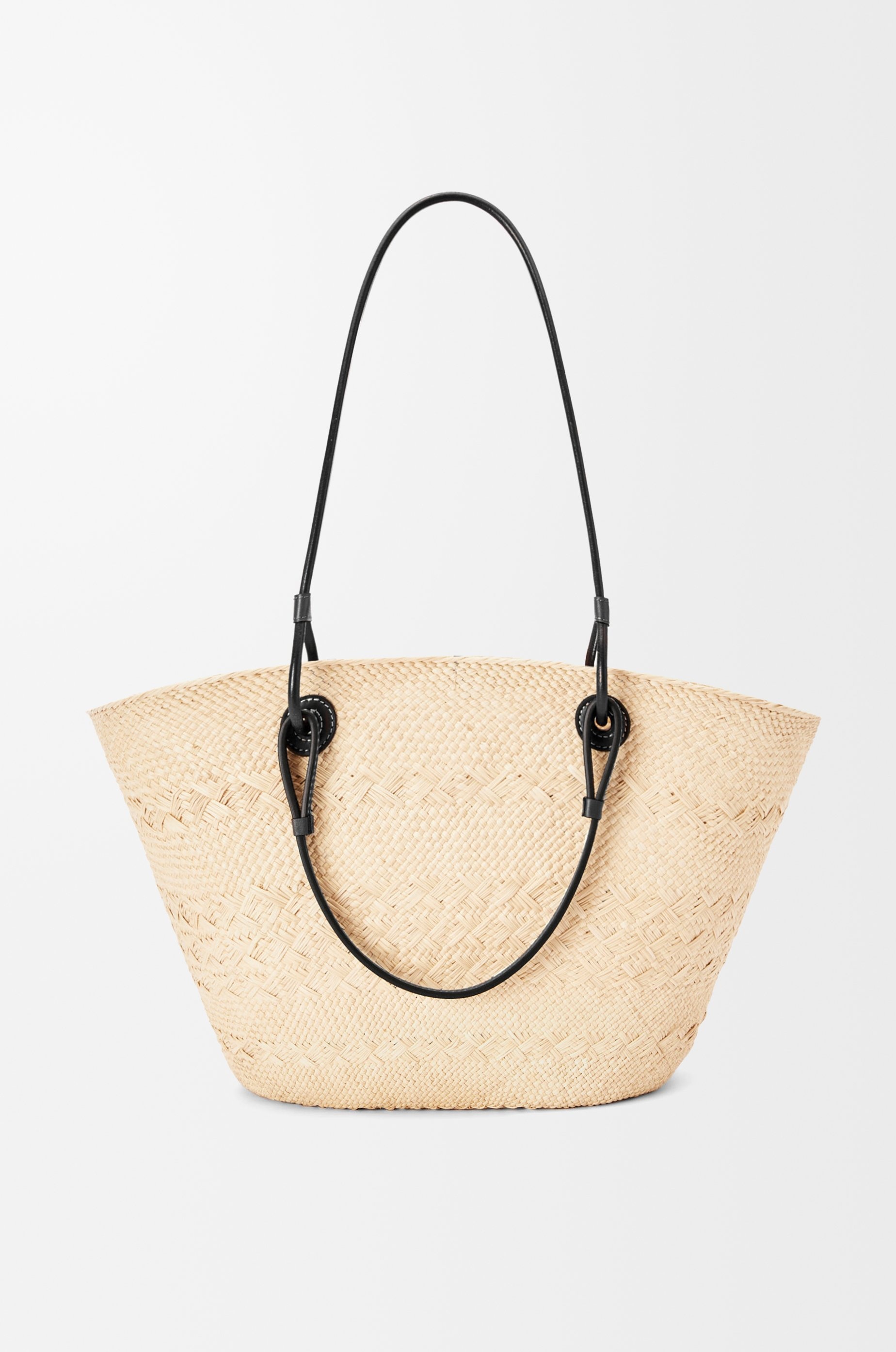 Anagram Basket bag in iraca palm and calfskin - 4