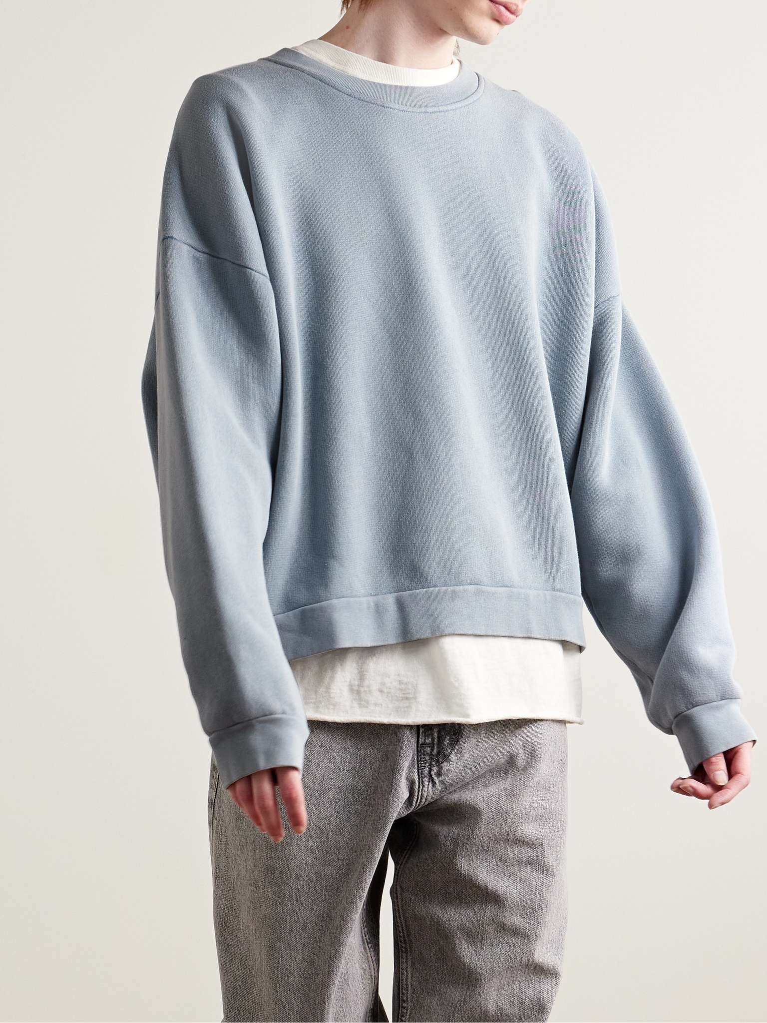 Acne Studios Fester Garment Dyed Cotton Jersey Sweatshirt mrporter REVERSIBLE