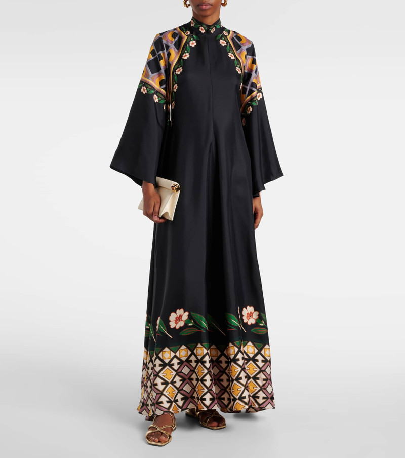 La DoubleJ Magnifico printed silk twill maxi dress outlook