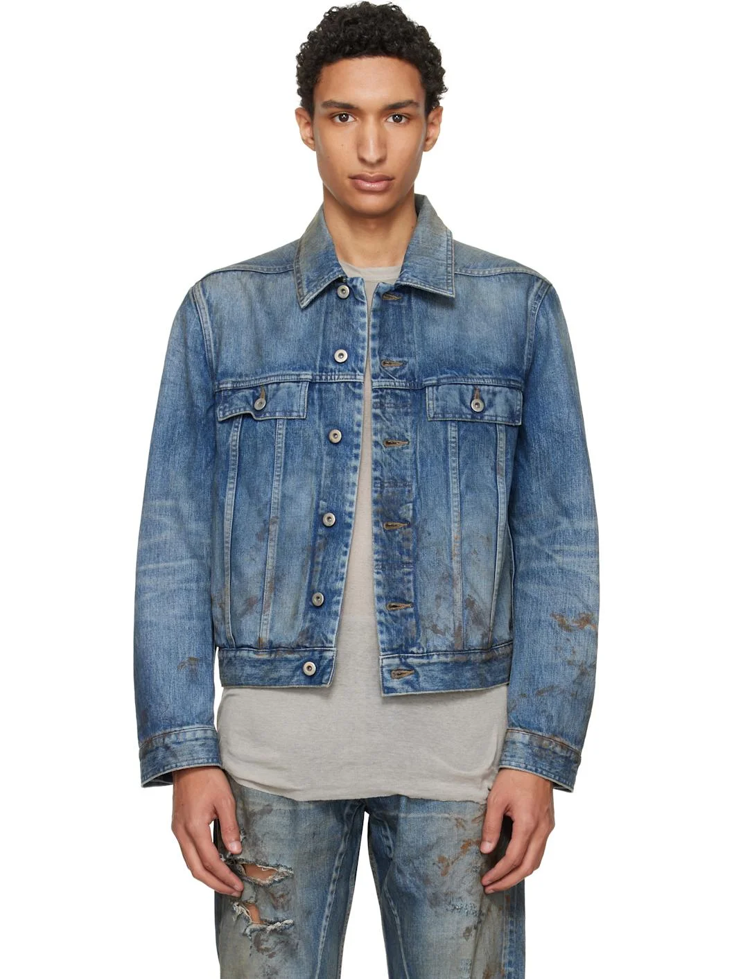 Blue Temple Trucker Denim Jacket - 1