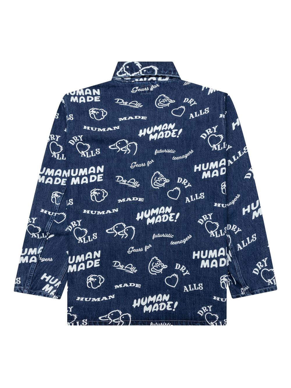all-over print denim jacket - 2