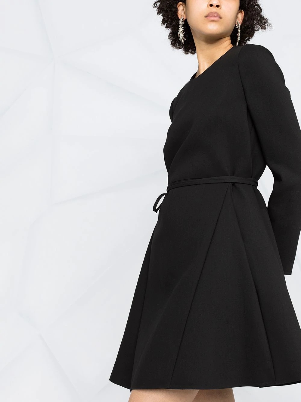 belted long-sleeve dress - 5