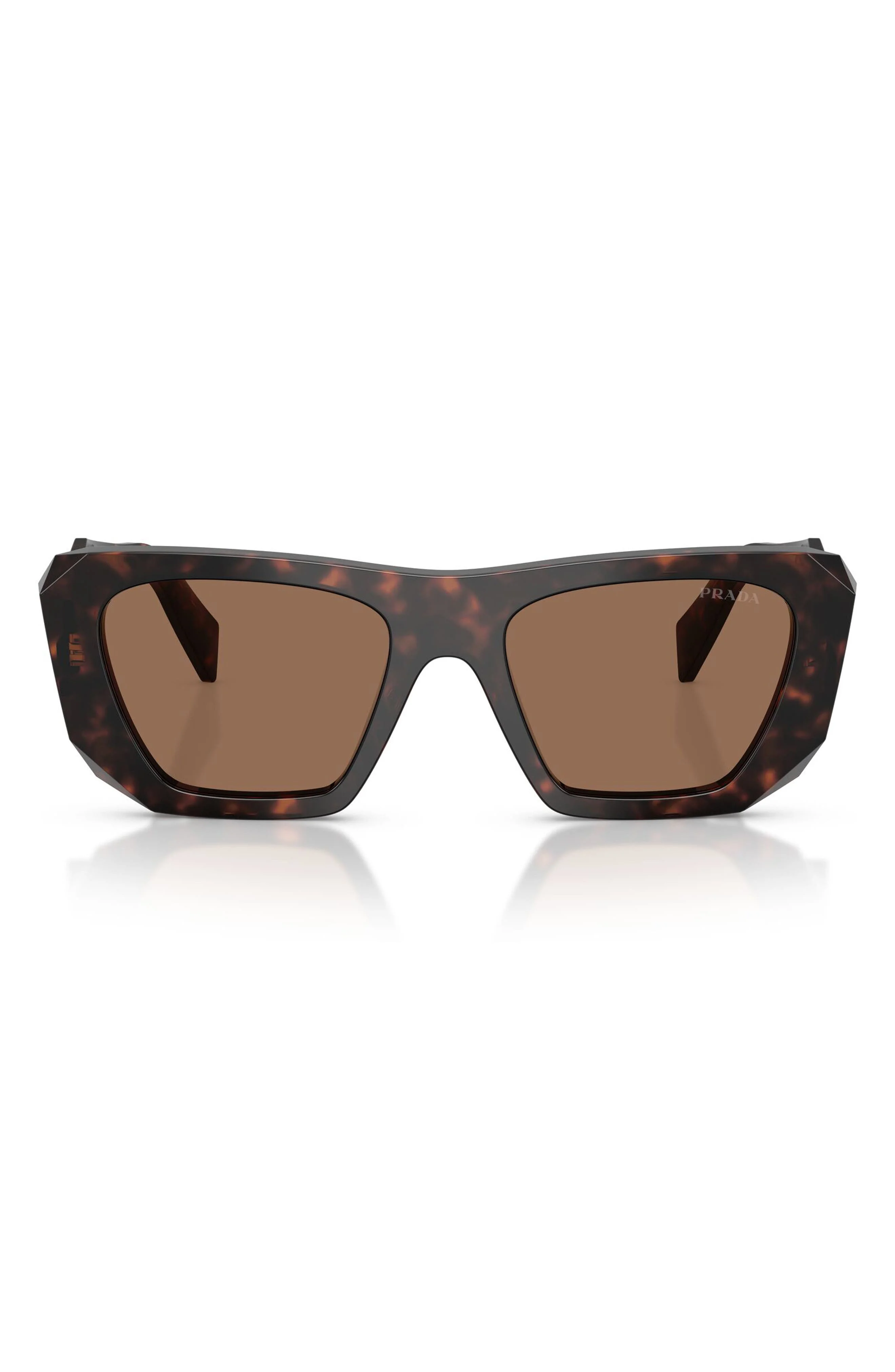 Prada 53mm Square Sunglasses in Root Tortoise /Dark Brown at Nordstrom - 1