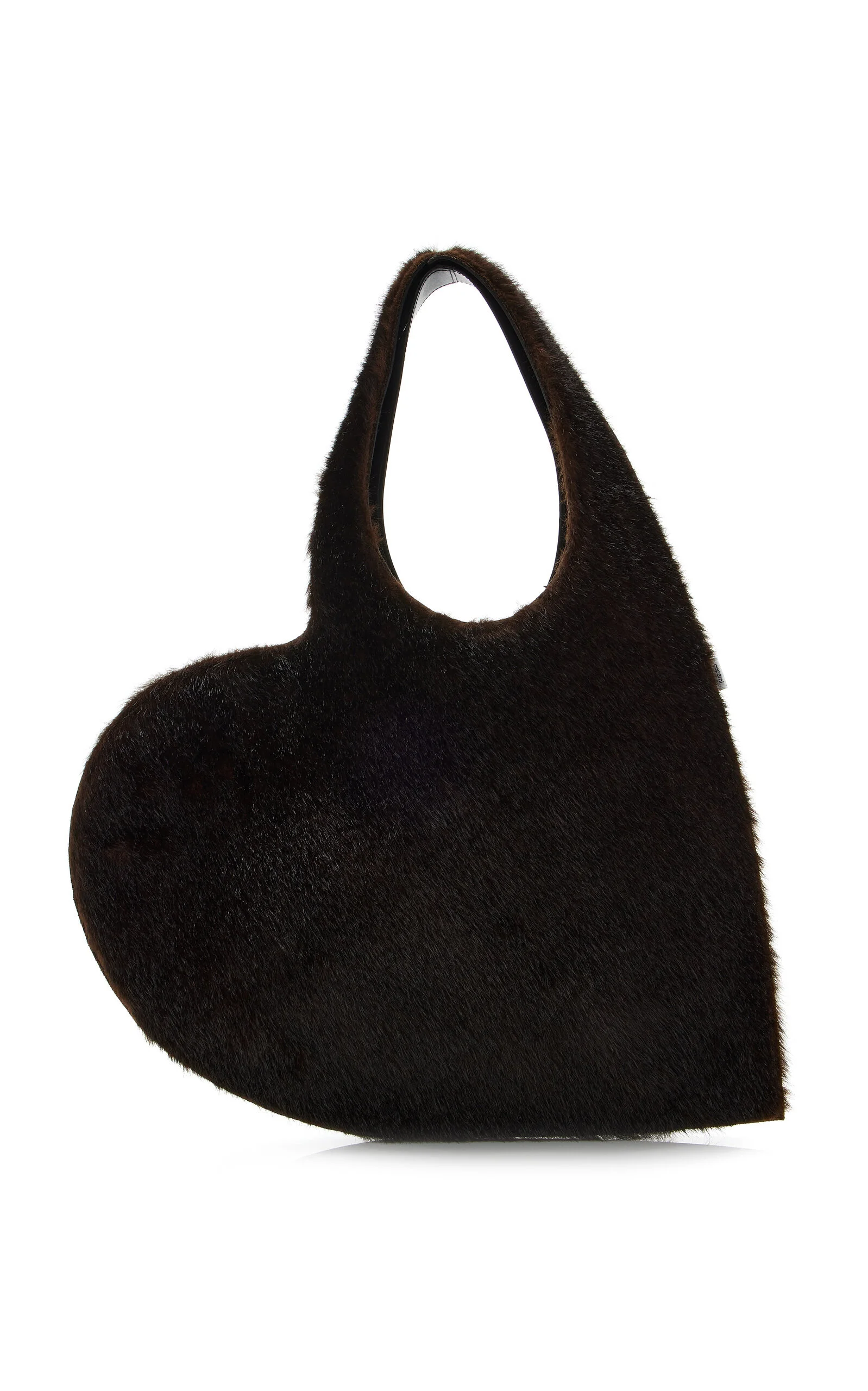 Heart Faux Fur Tote Bag brown - 1