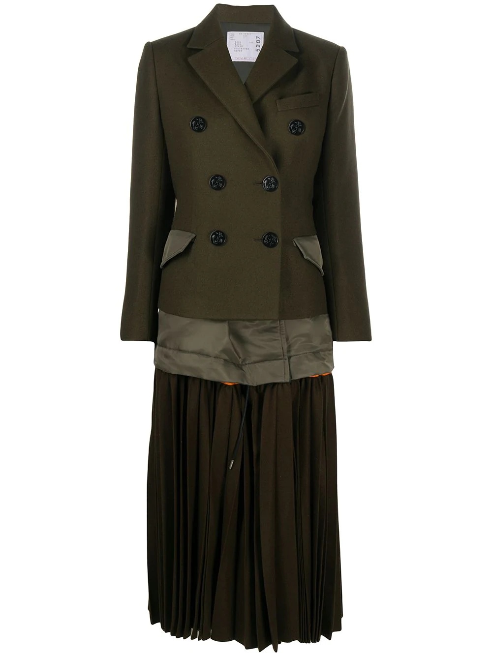 pleated-hem coat - 1