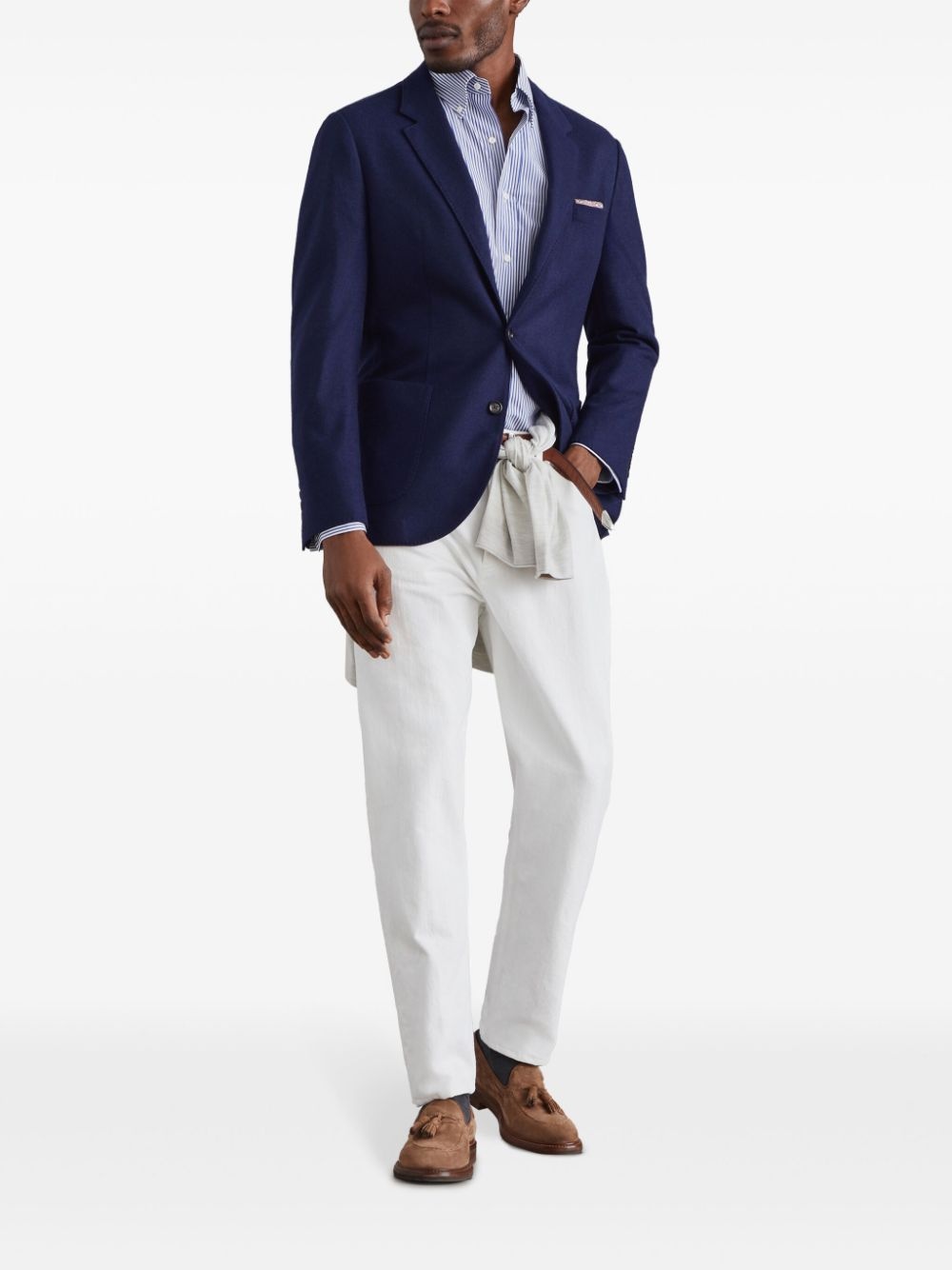 single-breasted cashmere blazer - 2
