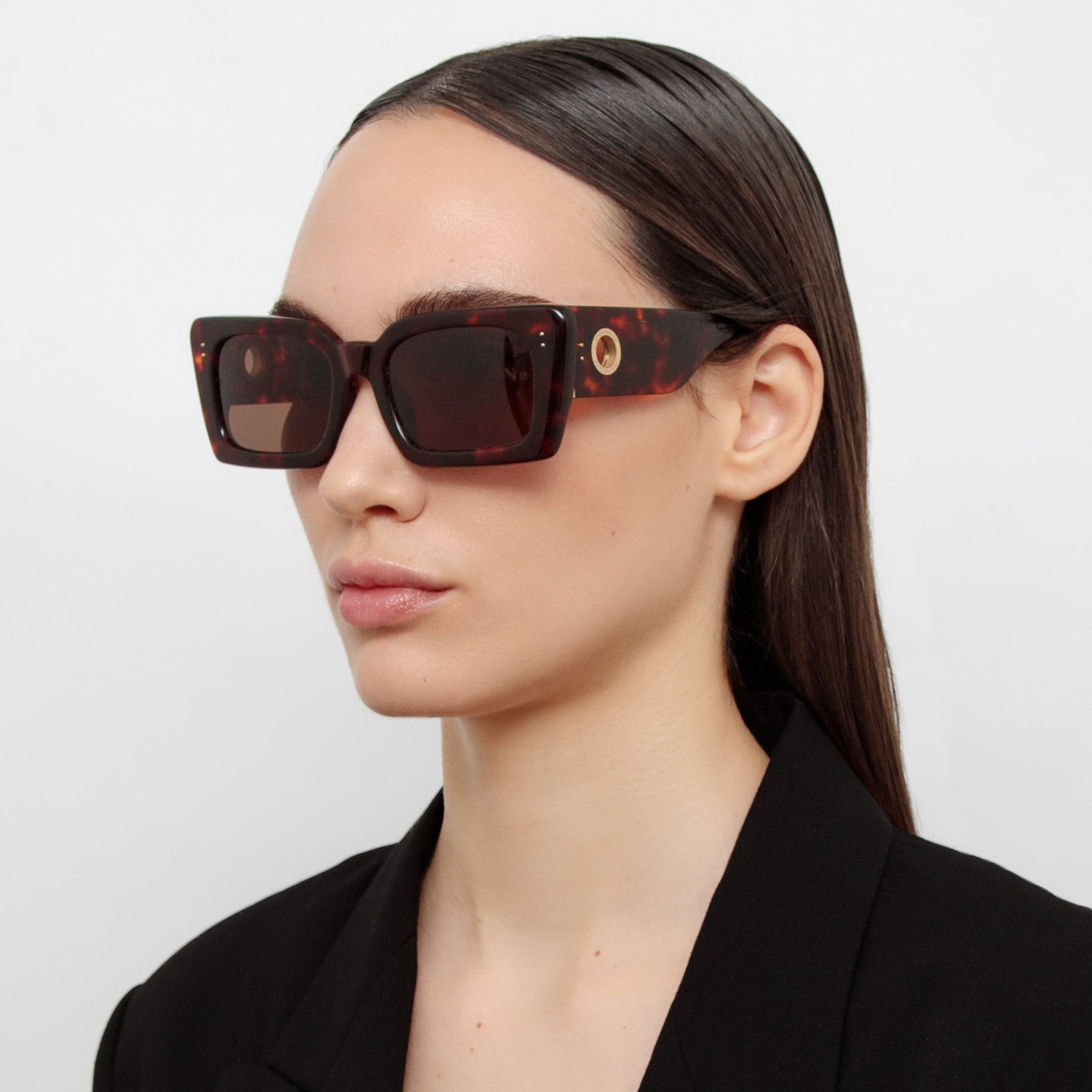 NIEVE RECTANGULAR SUNGLASSES IN TORTOISESHELL - 2