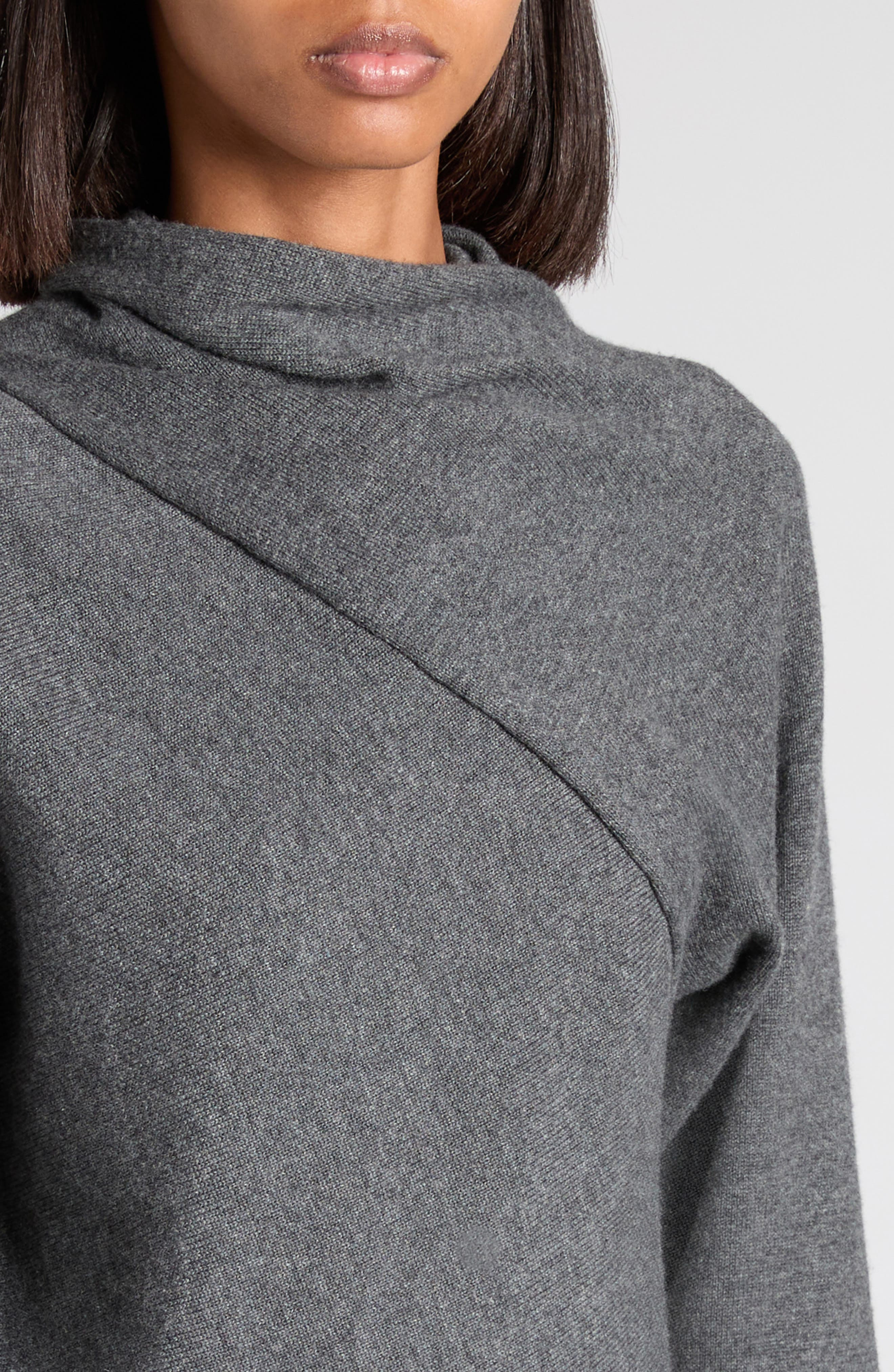 TOM FORD Wrap Detail Cashmere & Cotton Sweater in Ig712 Dark Grey Melange at Nordstrom - 5