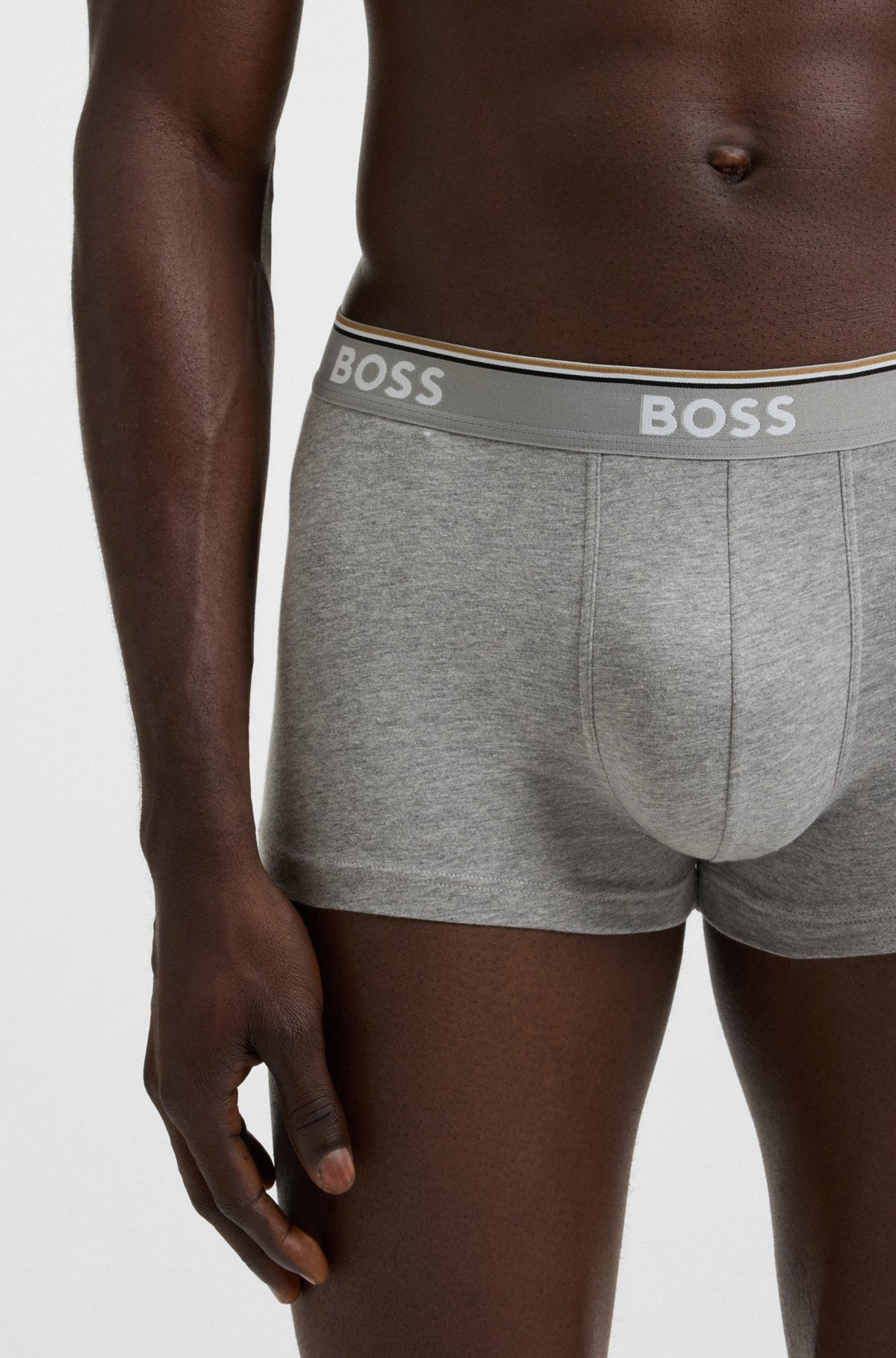 THREE-PACK OF STRETCH-COTTON TRUNKS WITH LOGO WAISTBANDS - 4