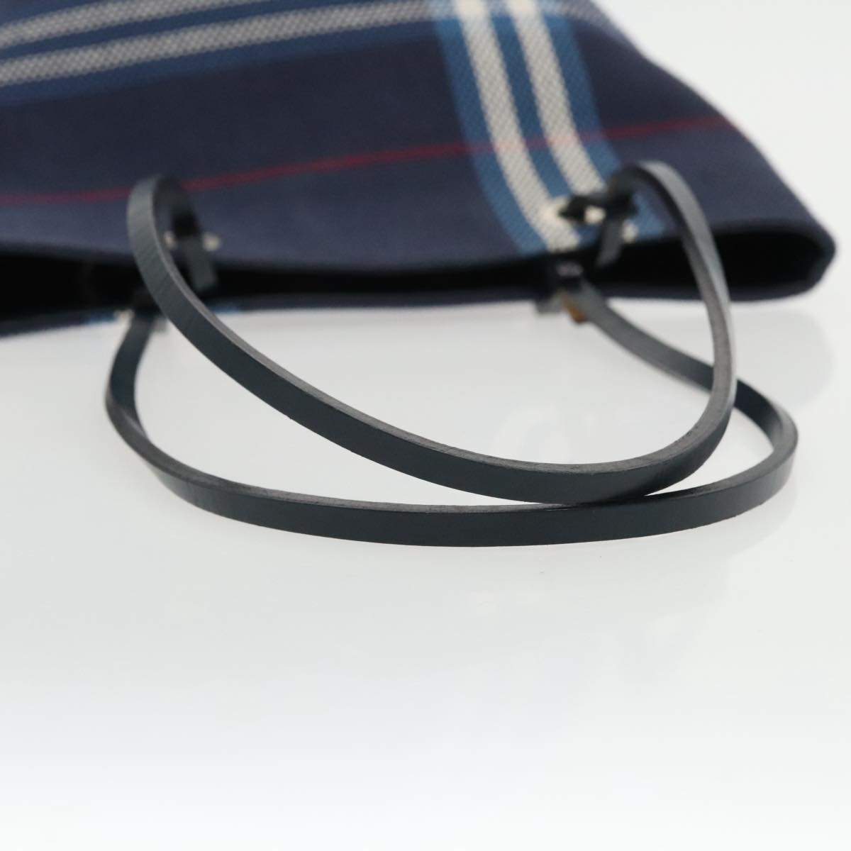 Burberry Nova Check Tote Bag Canvas Navy Silver - 7