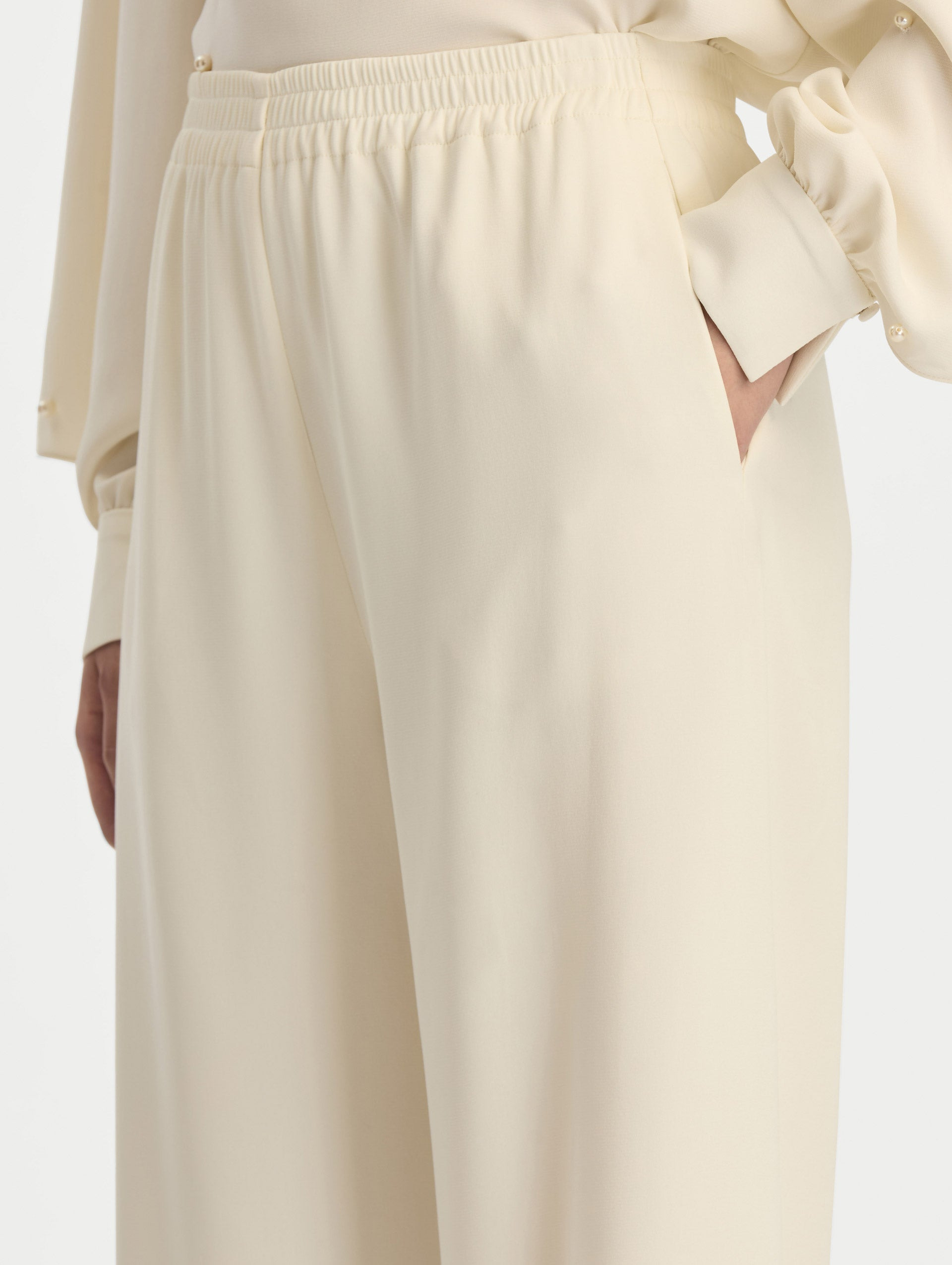 SILK GEORGETTE WIDE LEG PANT - 6