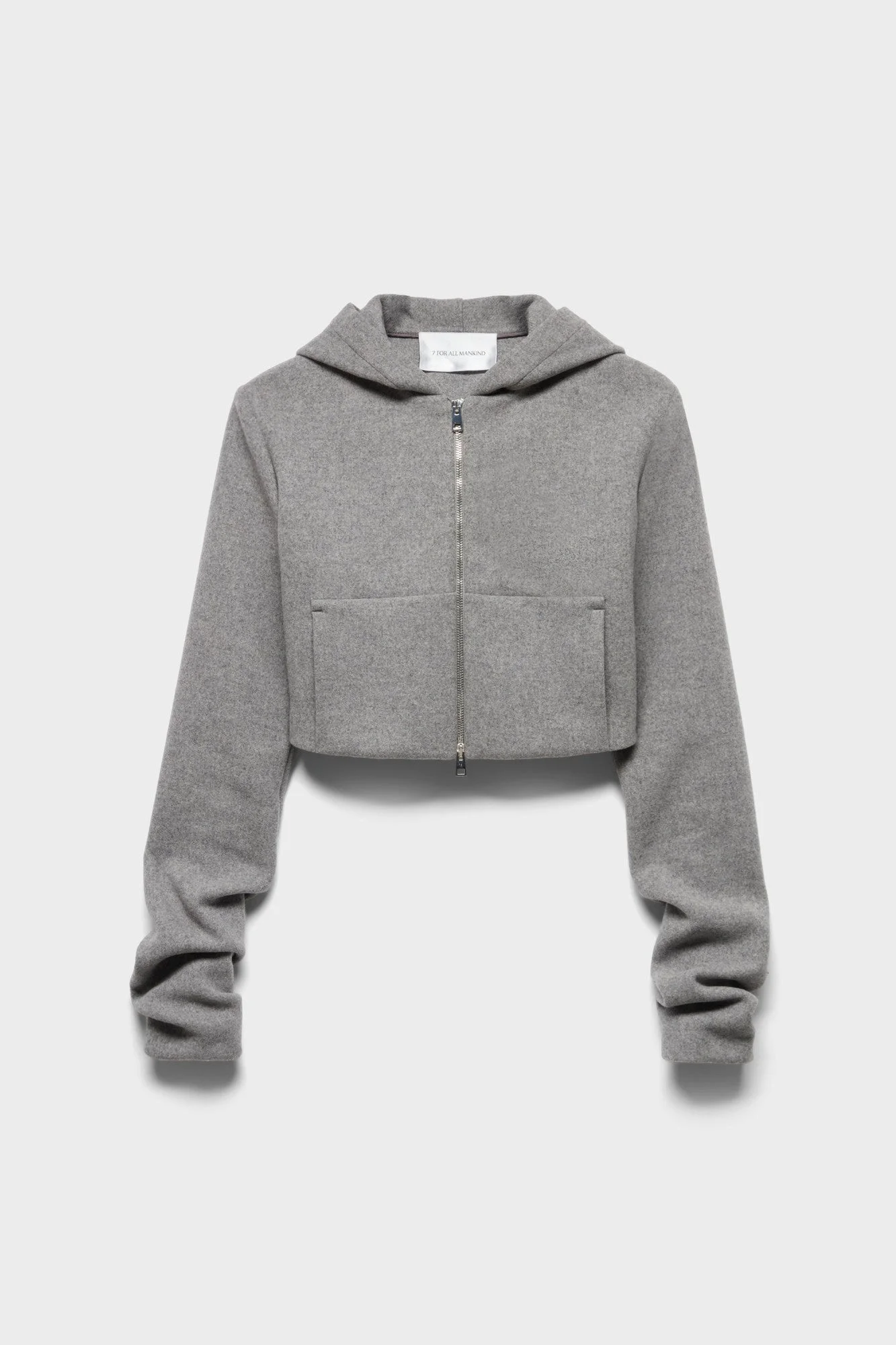 RUCHED ZIP HOODIE in Wool - 1
