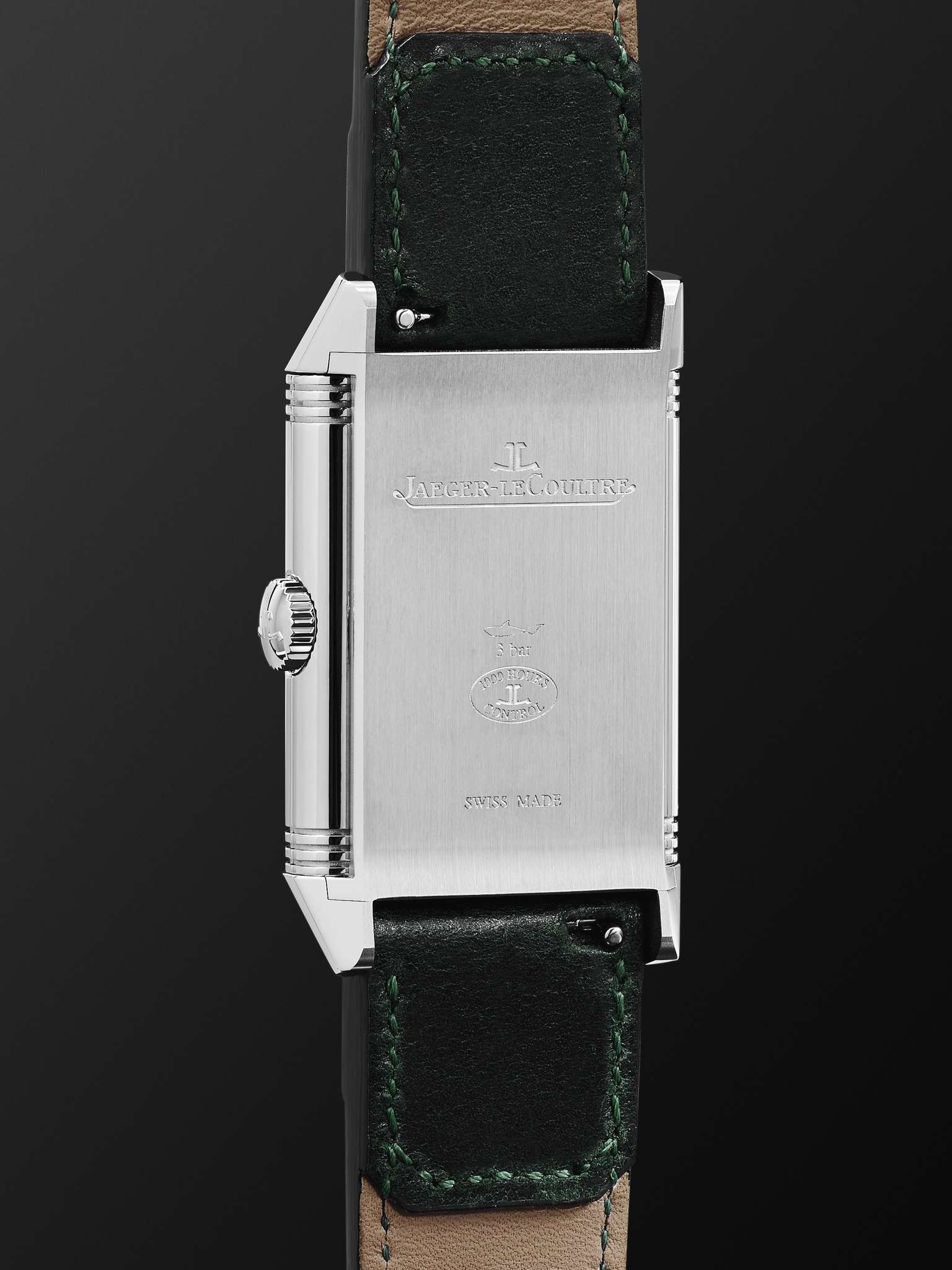 Reverso Tribute Small Seconds 27.4mm Steel and Leather Watch, Ref. No. Q3978430 - 5