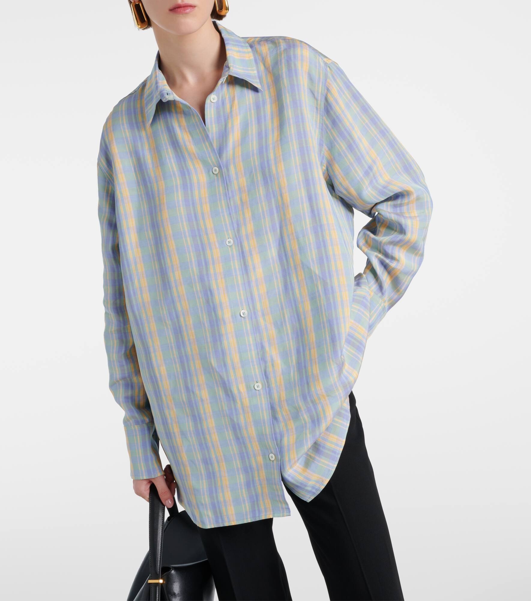 Checked linen shirt - 4