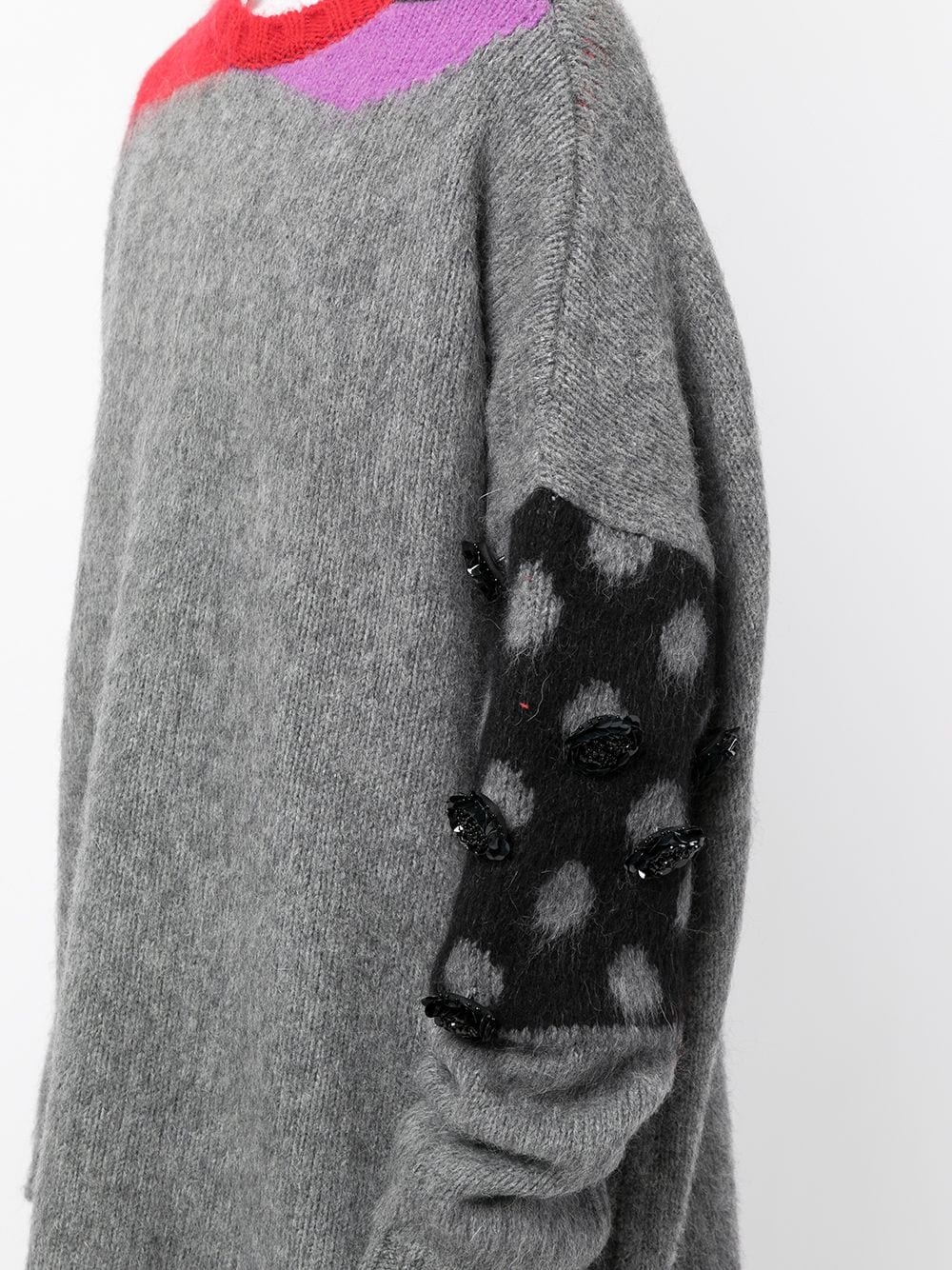 panelled oversized knitted jumper - 6