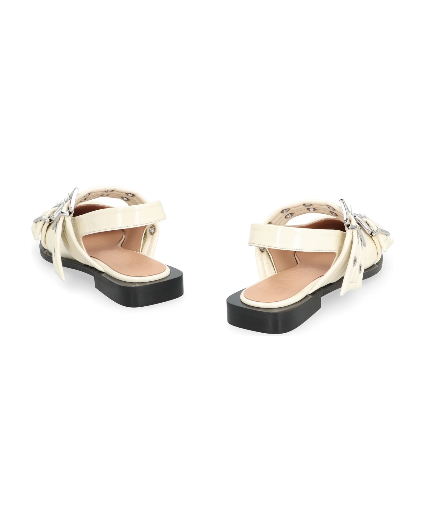 Feminine Buckle Eco-leather Slingback - 4