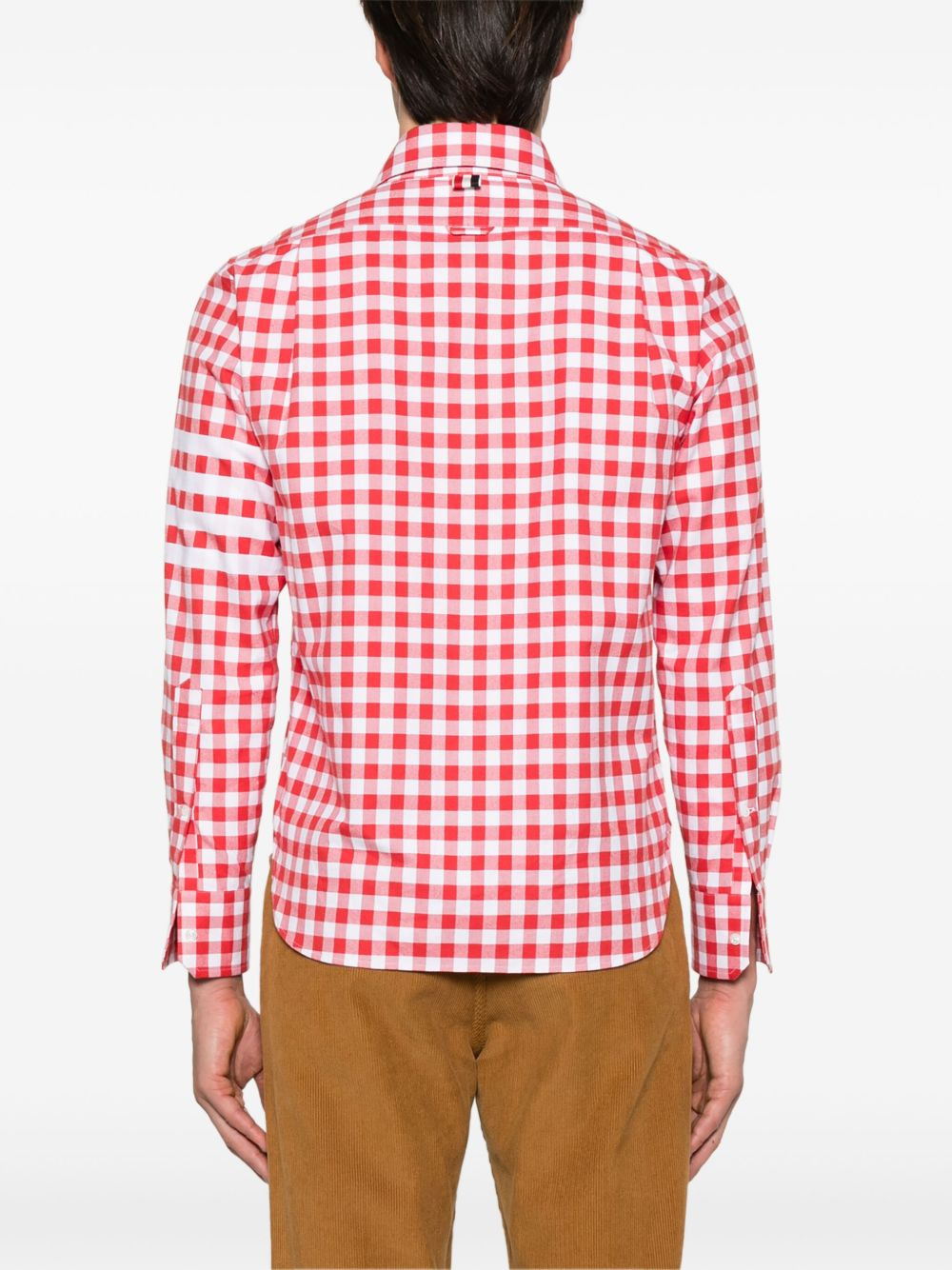gingham-check flannel shirt - 4