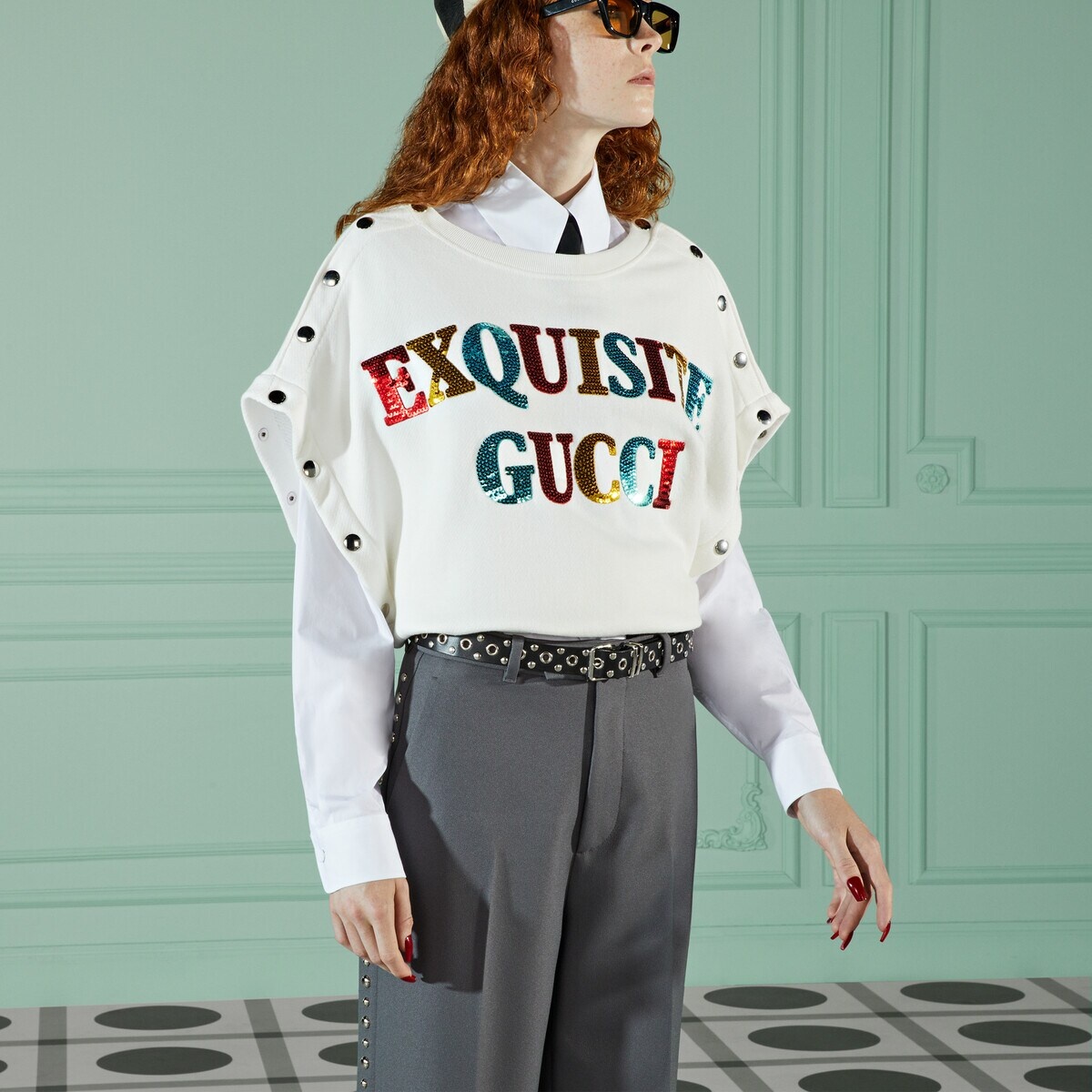 'Exquisite Gucci' cotton sweatshirt - 4