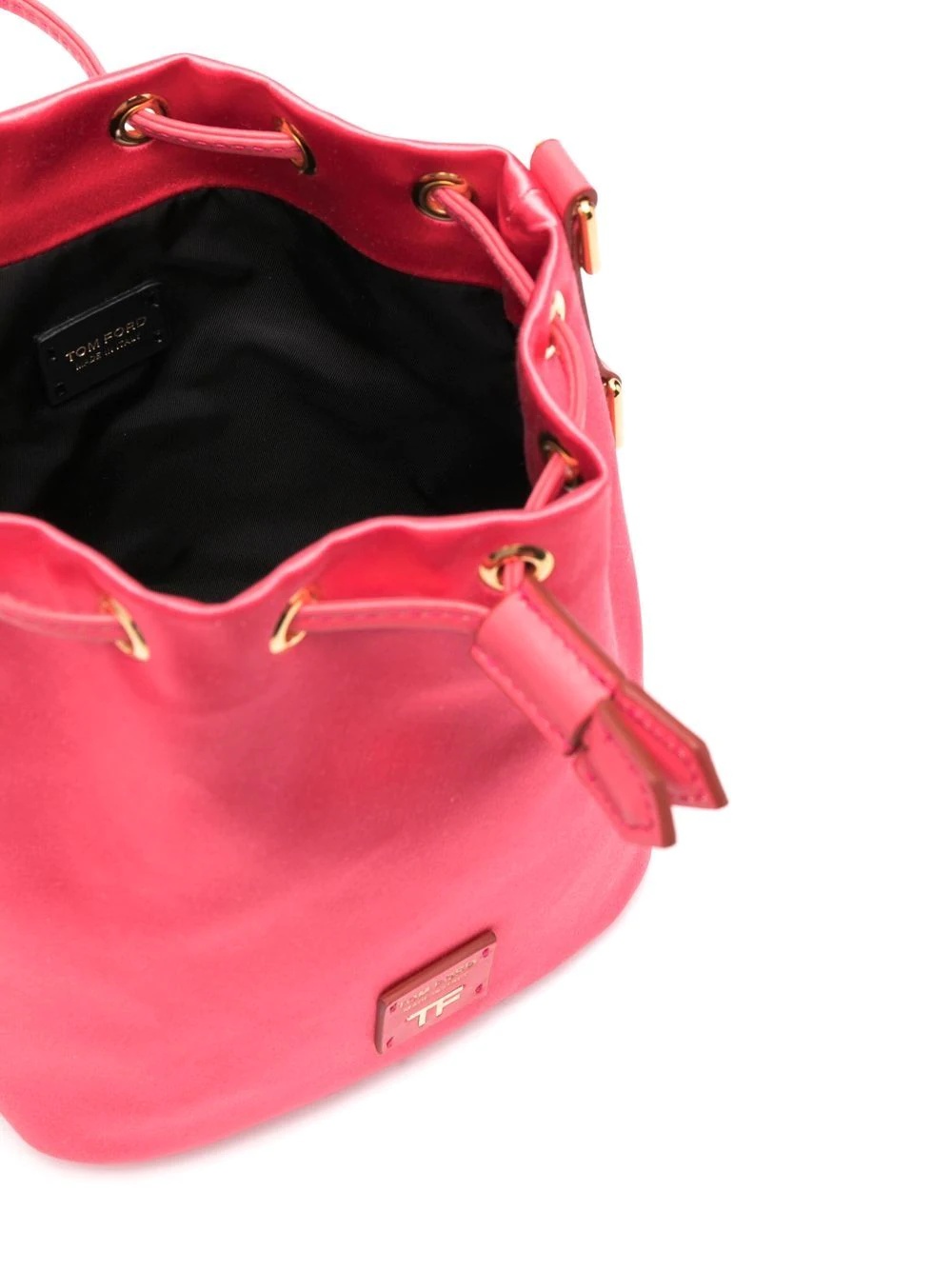 logo-patch leather bucket bag - 5