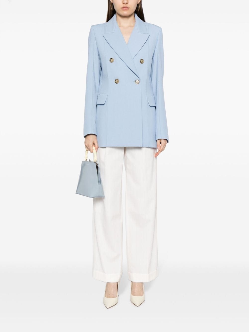 high-waist wool straight-leg trousers - 2