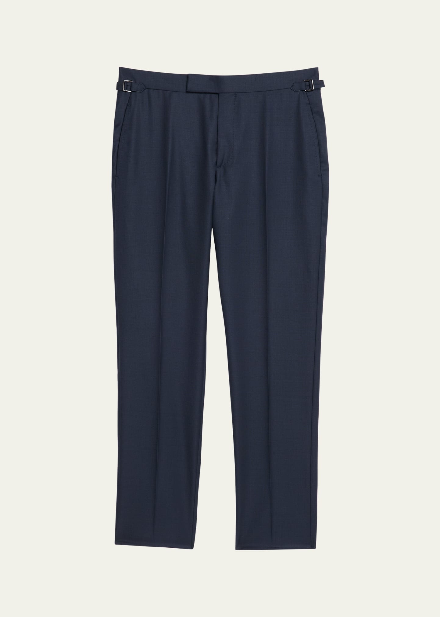 Men's Wool Sharkskin Flat-Front Pants - 1