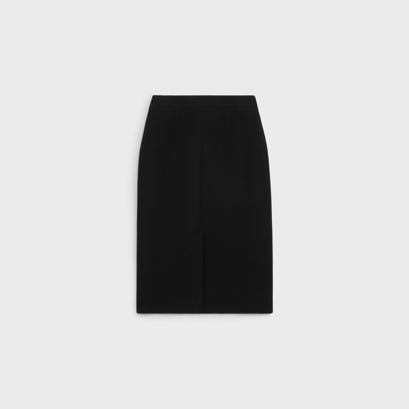 CELINE pencil skirt in gauffered double wool outlook