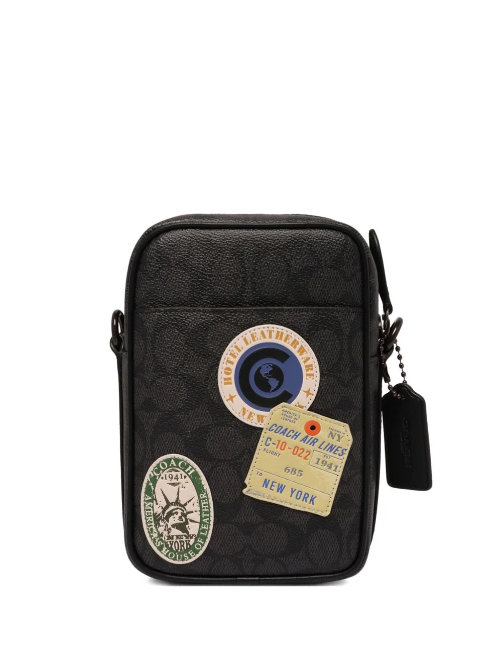 Hitch patch-print messenger bag - 1