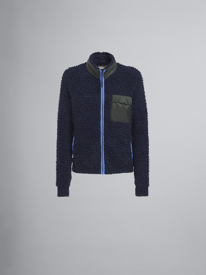 MOHAIR ZIP-UP CARDIGAN - 1