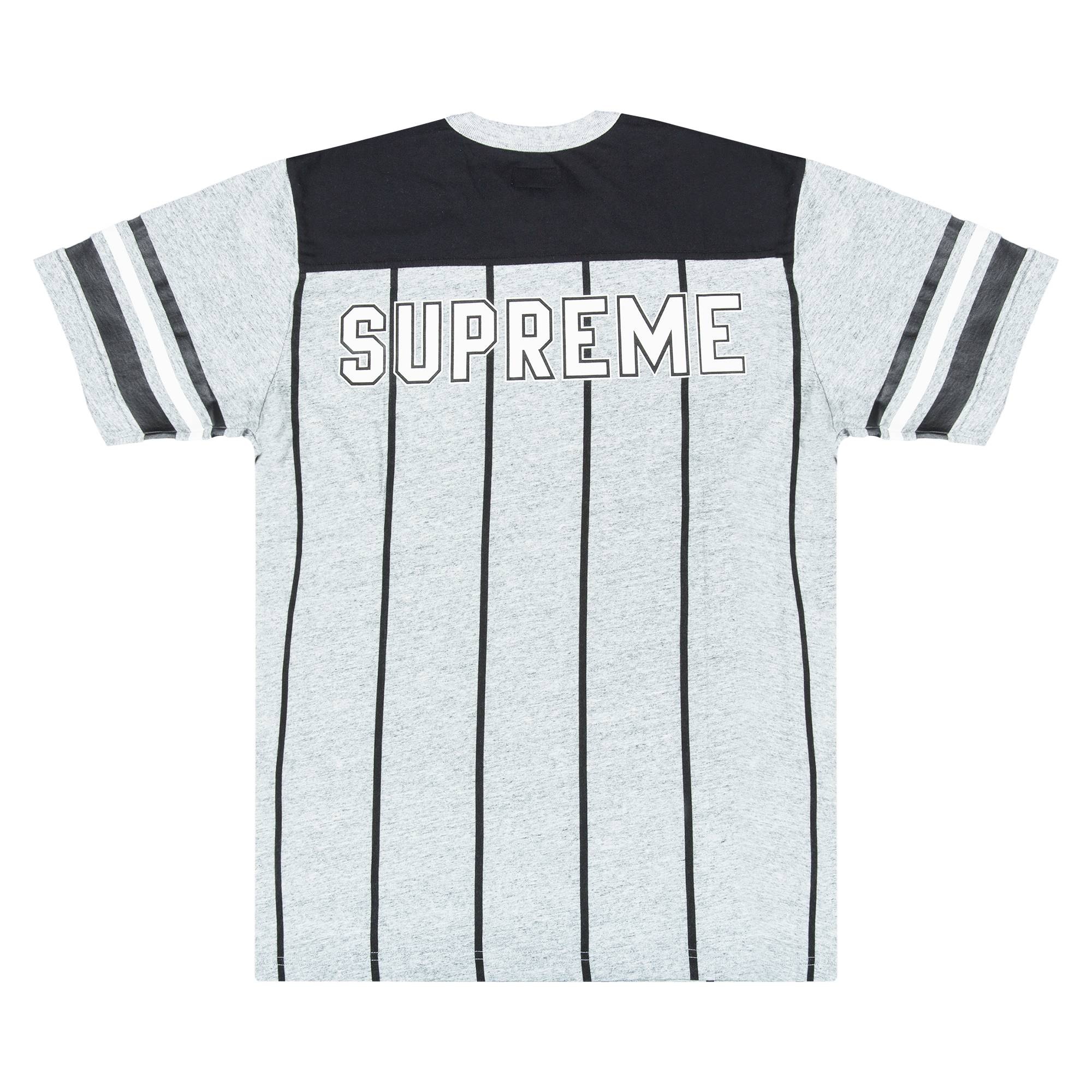 Supreme Pinstripe Short-Sleeve Football T-Shirt 'Grey' - 2