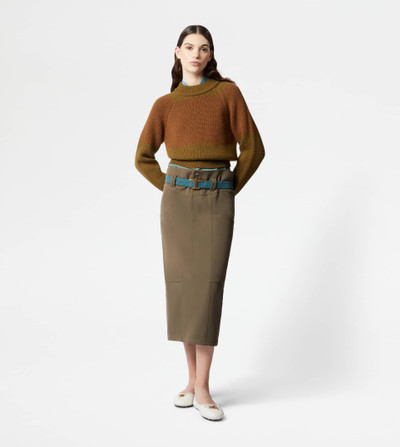 Tod's ROUND NECK JUMPER - GREEN, BROWN outlook