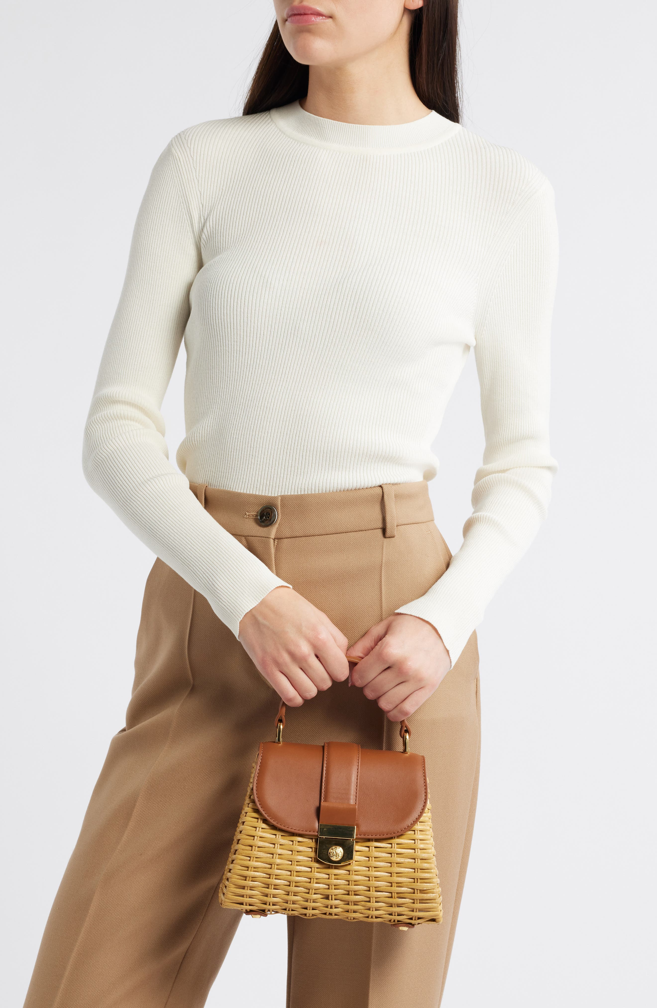 Veronica Beard Small Wicker Avenue Crossbody Bag in Hazelwood at Nordstrom - 3