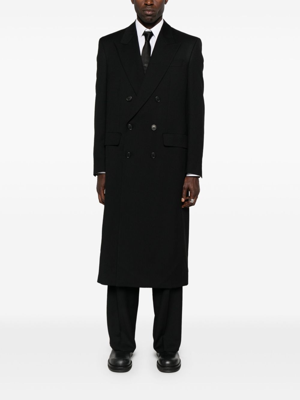 virgin wool double-breasted coat - 2