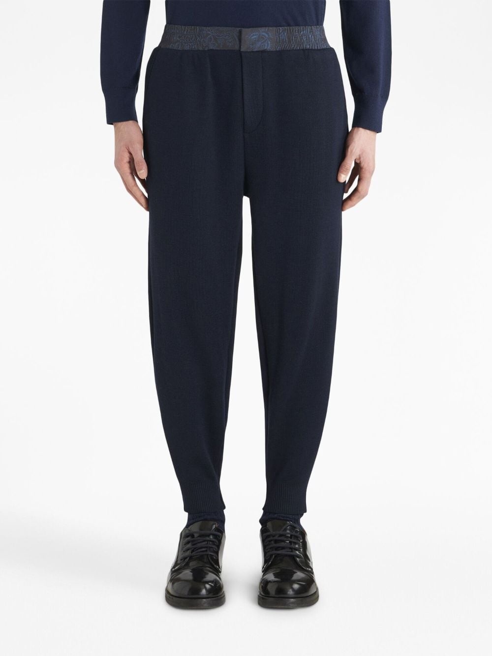 paisley print-band track trousers - 3