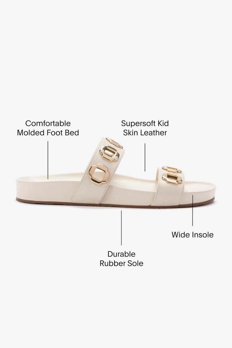 Milan Slide In Ivory Leather 5
