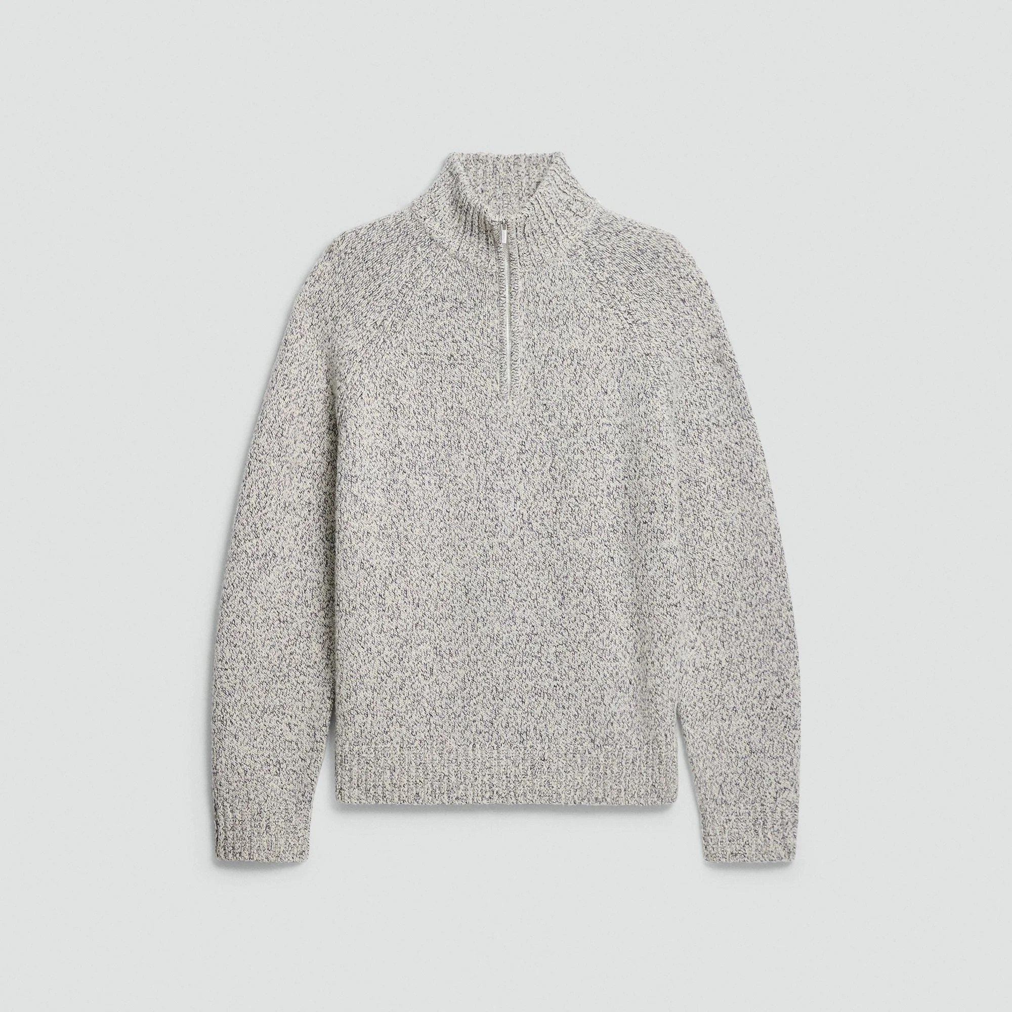 Quarter-Zip Sweater in Wool-Blend Twist - 1