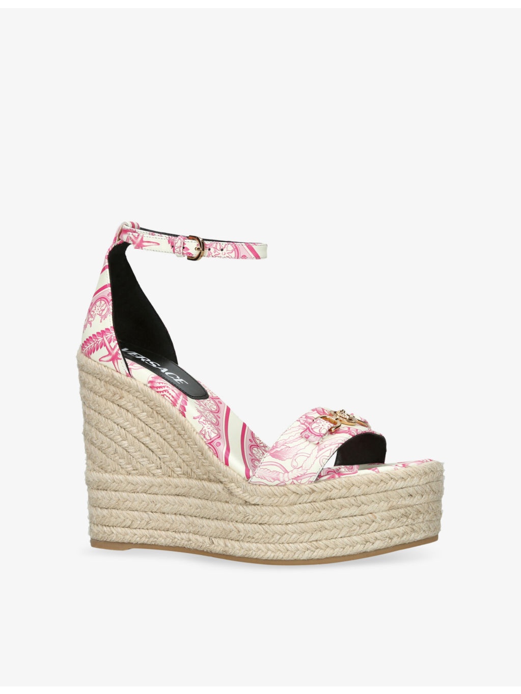 Medusa ’95 Underwater Barocco-Print Leather Wedge Sandals - 2