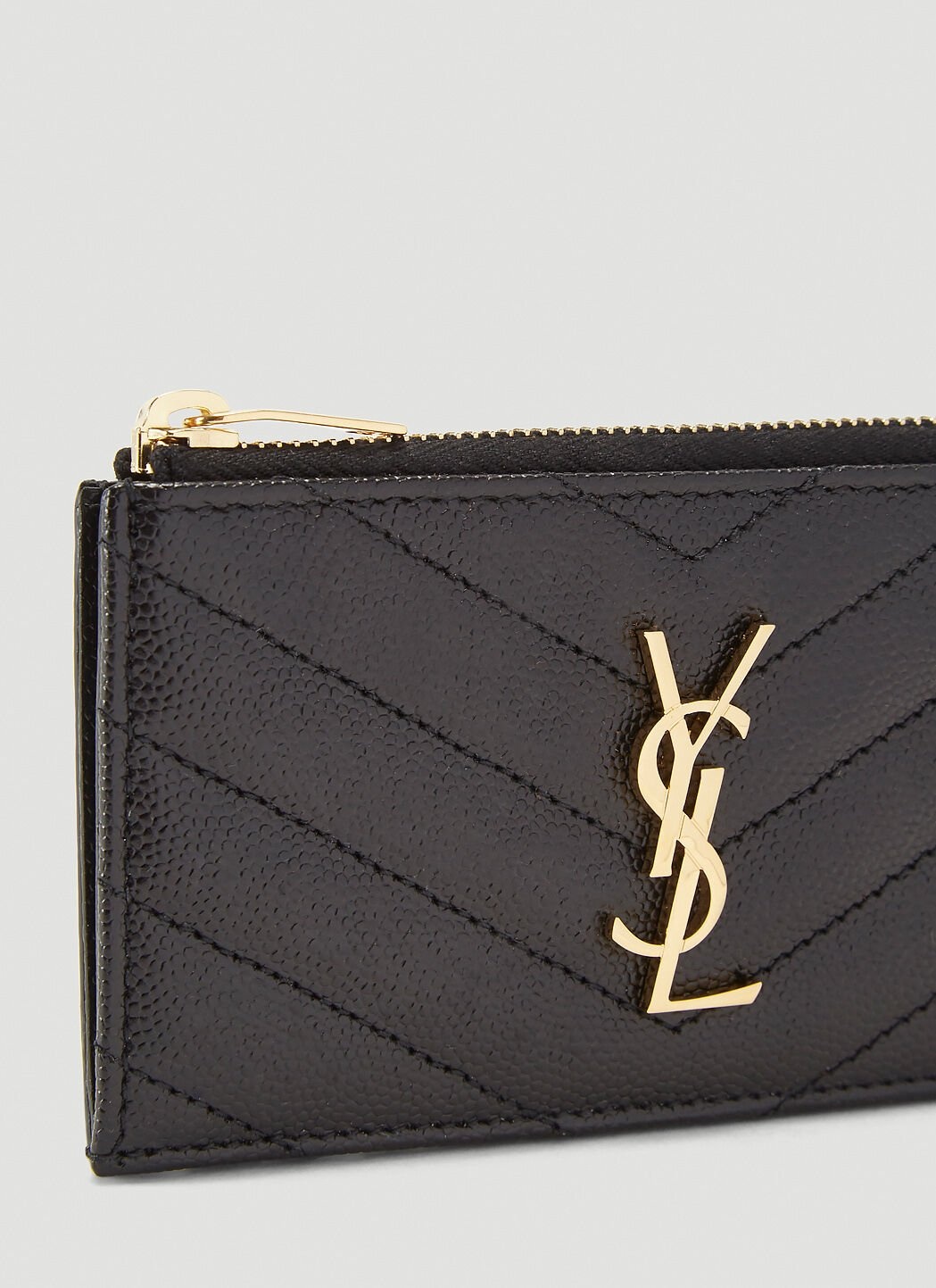 Saint Laurent Women Logo-Plaque Grain De Poudre Wallet - 4