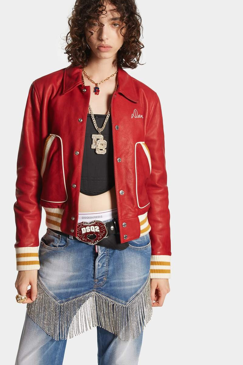 SIGNATURE VARSITY LEATHER BOMBER 3