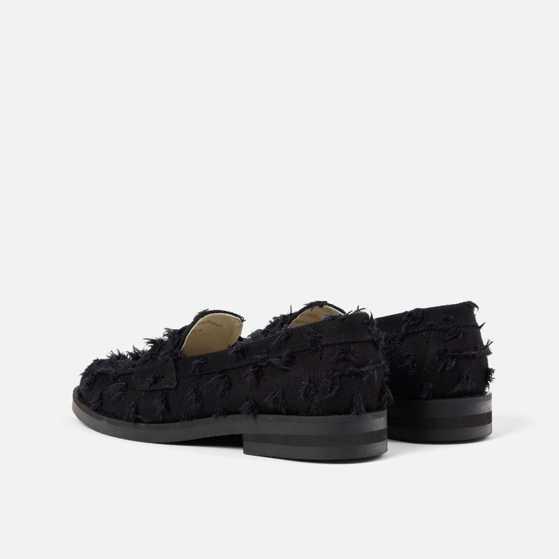 Wilde Black Punched Denim Penny Loafer - Women's 5