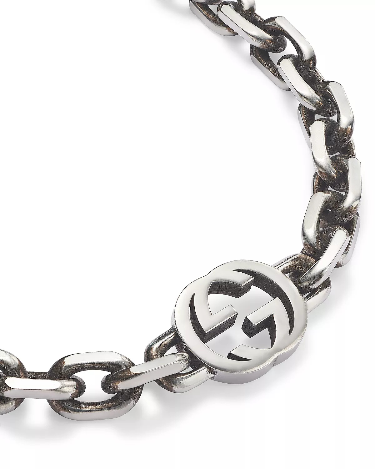 Sterling Silver Interlocking Chain Bracelet - 3