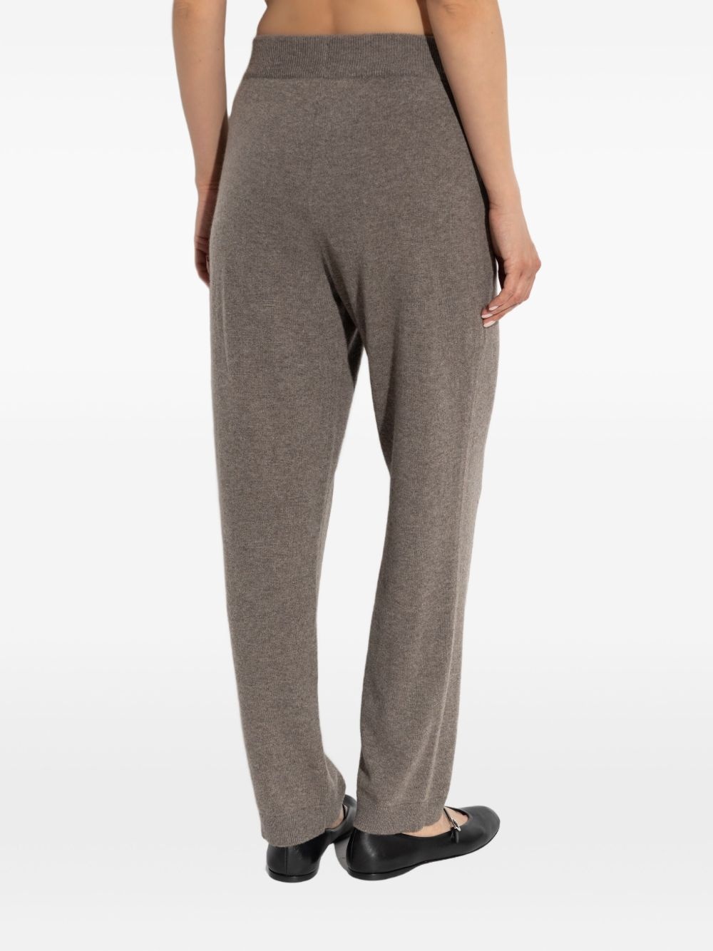 elastic-waistband cashmere trousers - 4