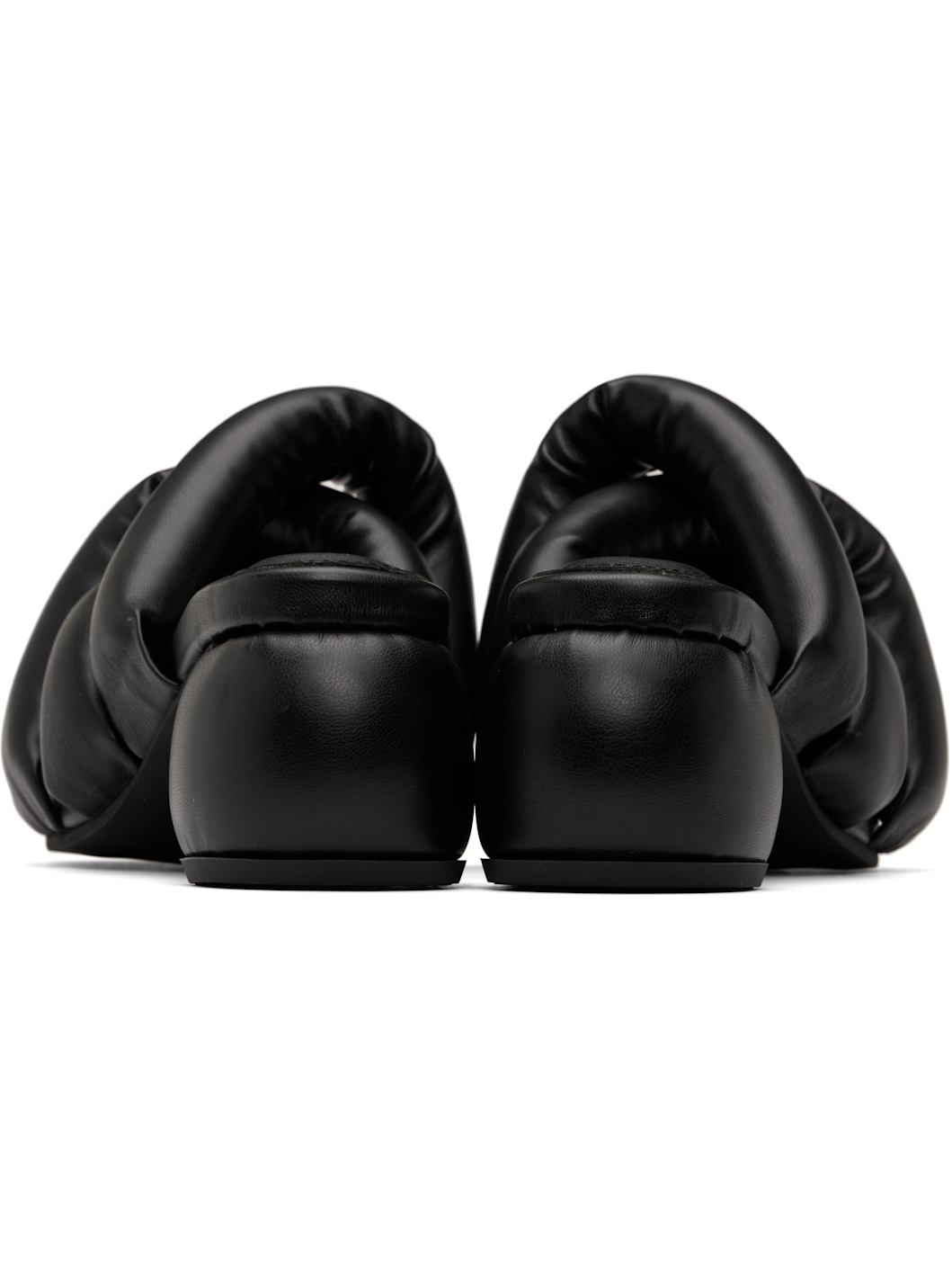 Black Kitten Sausage Heeled Sandals - 2