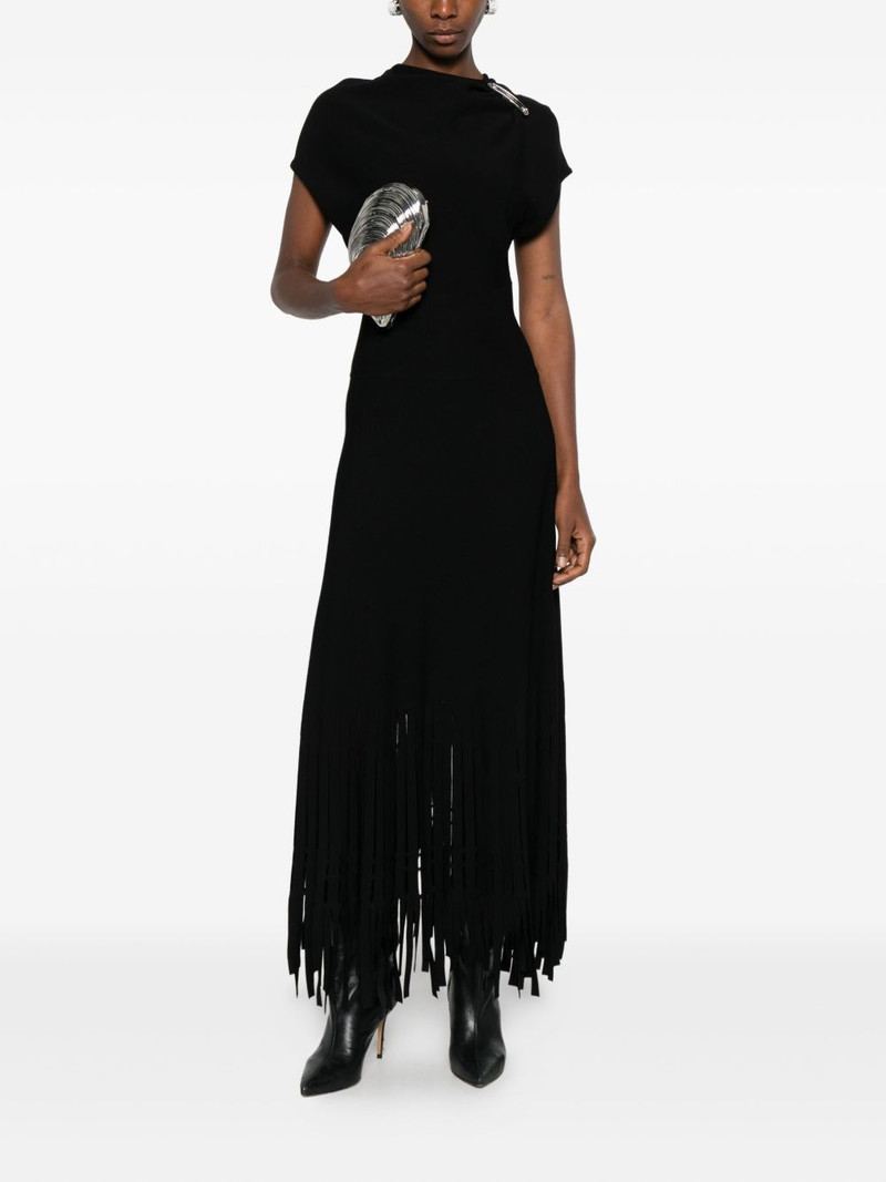 Lanvin safety-pin fringed midi dress outlook