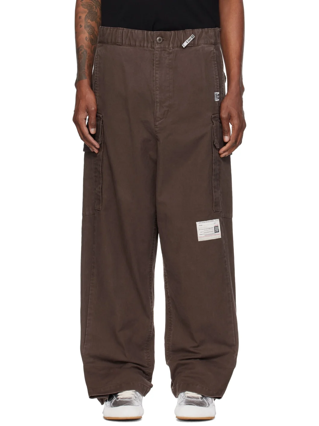 Brown Folded Cargo Pants - 1