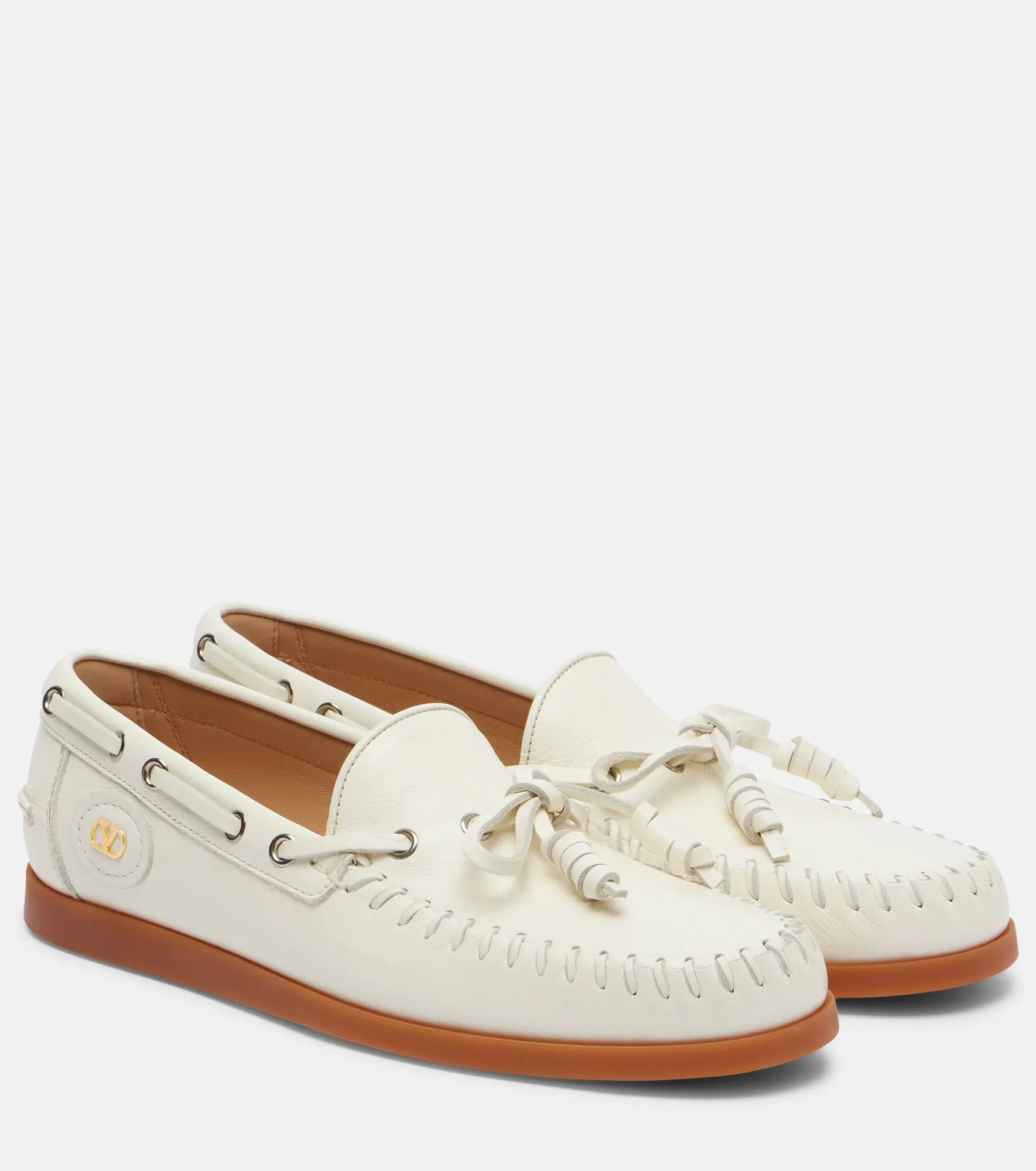 Palm Avenue VLogo leather boat shoes - 1
