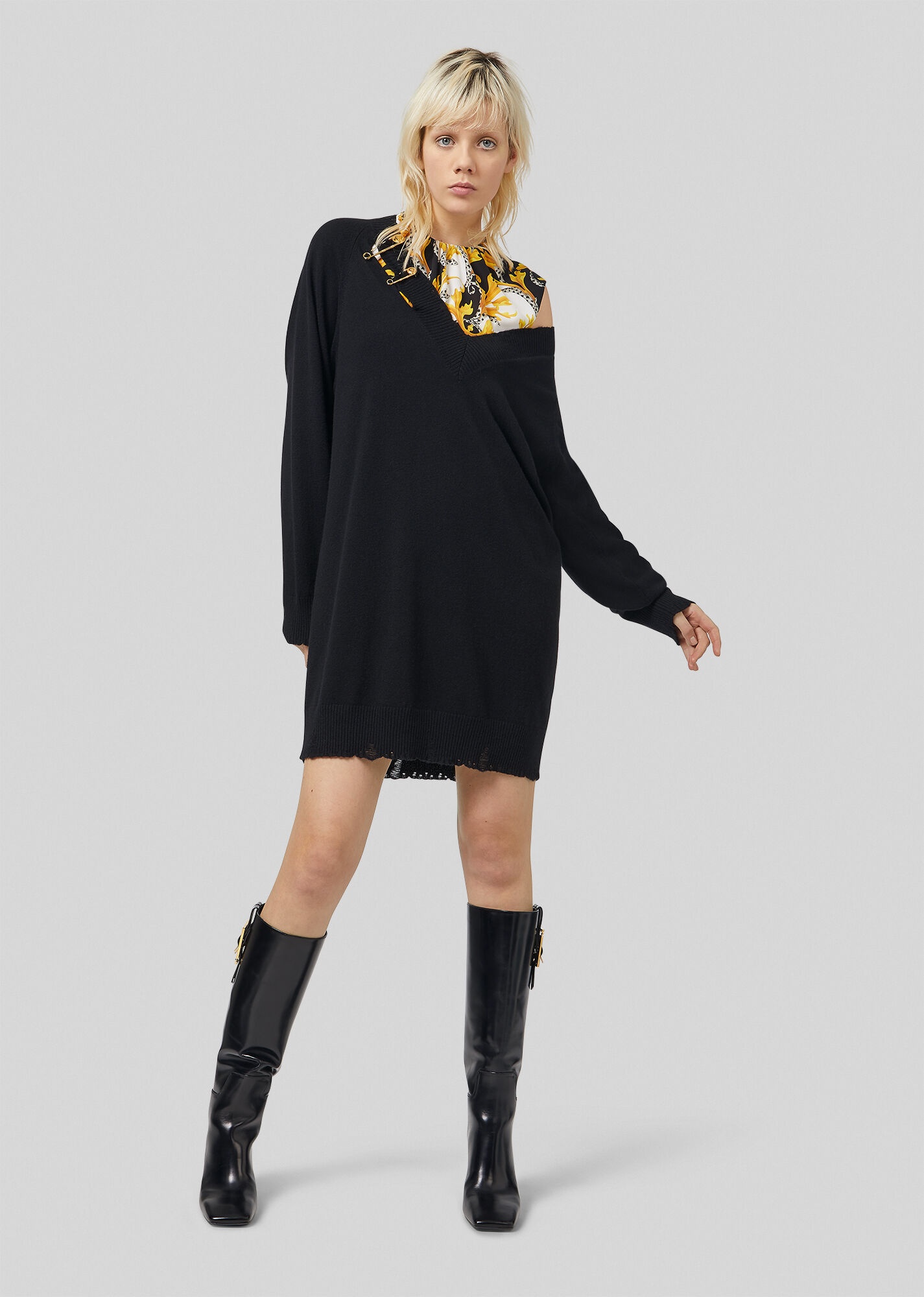 Safety Pin Cashmere Sweater Dress - 2