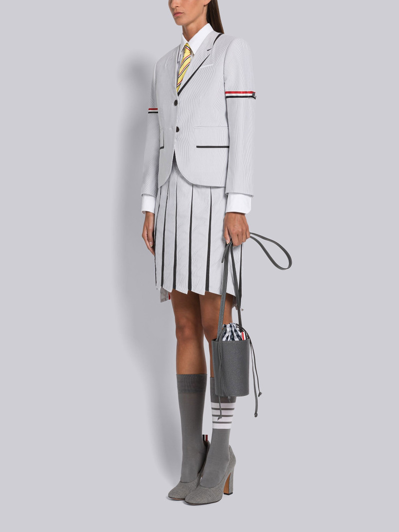 Pebble Grain Gingham Crossbody Mini Bucket Bag 6